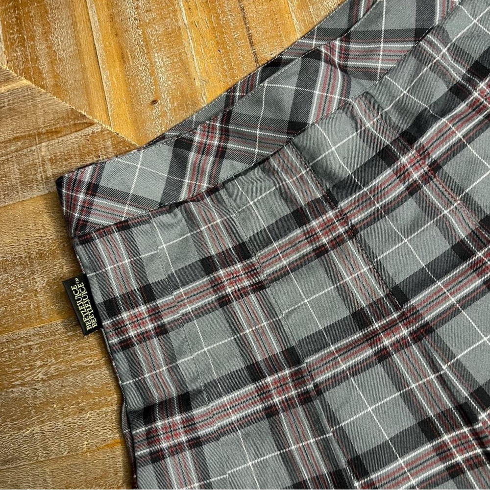 Beetlejuice Licensed Plaid Pleated Mini Skirt NWT‎ Gothic Y2K Large - Picture 5 of 7